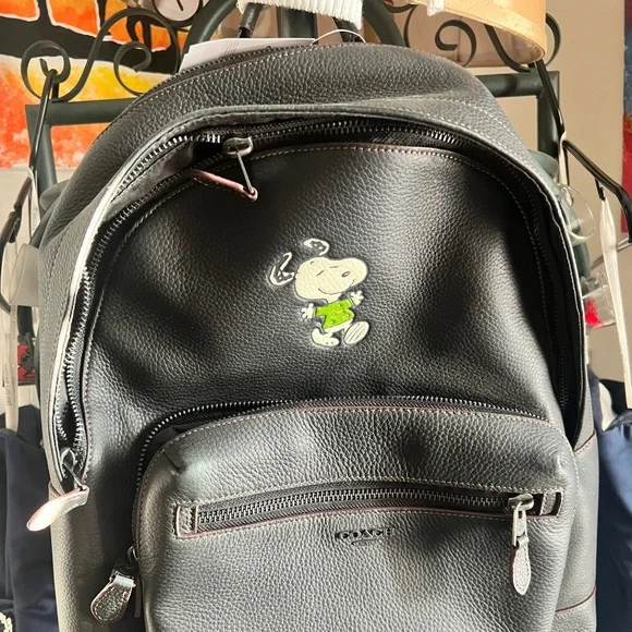バッグ 1957 Vintage Coach Small Backpack Nubuc Vintage COACH Daypack Black Leather Drawstring Mini Backpack